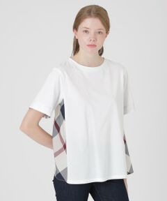 BLUE LABEL / BLACK LABEL CRESTBRIDGE / ブルーレーベル / ブラックレーベル・クレストブリッジ  カットソー | プレーティングシルケット天竺サイドチェックTシャツ