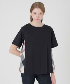 BLUE LABEL / BLACK LABEL CRESTBRIDGE / ブルーレーベル / ブラックレーベル・クレストブリッジ  カットソー | プレーティングシルケット天竺サイドチェックTシャツ