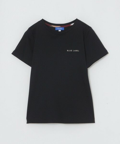 BLUE LABEL / BLACK LABEL CRESTBRIDGE / ブルーレーベル / ブラックレーベル・クレストブリッジ  カットソー | エナメルロゴプリントTシャツ（ブラック）
