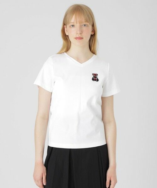 BLUE LABEL / BLACK LABEL CRESTBRIDGE / ブルーレーベル / ブラックレーベル・クレストブリッジ カットソー | 【店舗限定】ハブラシベアーワッペンTシャツ(ホワイト)