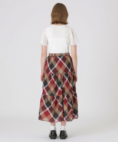 BLUE LABEL / BLACK LABEL CRESTBRIDGE / ブルーレーベル / ブラックレーベル・クレストブリッジ  ミニ・ひざ丈スカート | クレストブリッジチェックカラミクロスティアードスカート | 詳細3