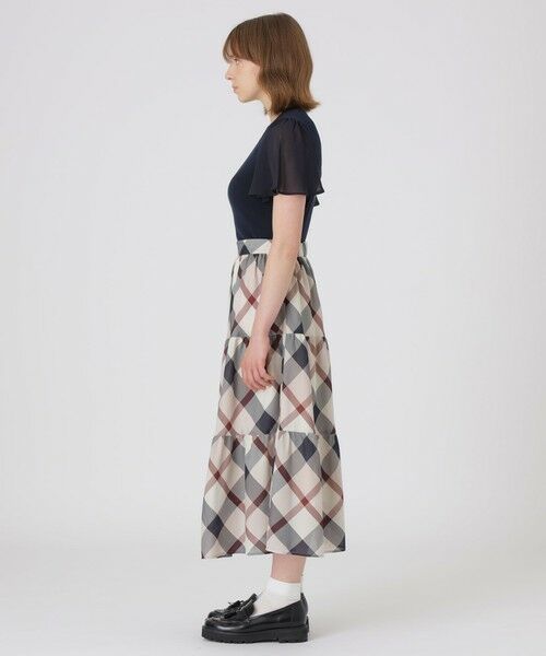 BLUE LABEL / BLACK LABEL CRESTBRIDGE / ブルーレーベル / ブラックレーベル・クレストブリッジ  ミニ・ひざ丈スカート | クレストブリッジチェックカラミクロスティアードスカート | 詳細8