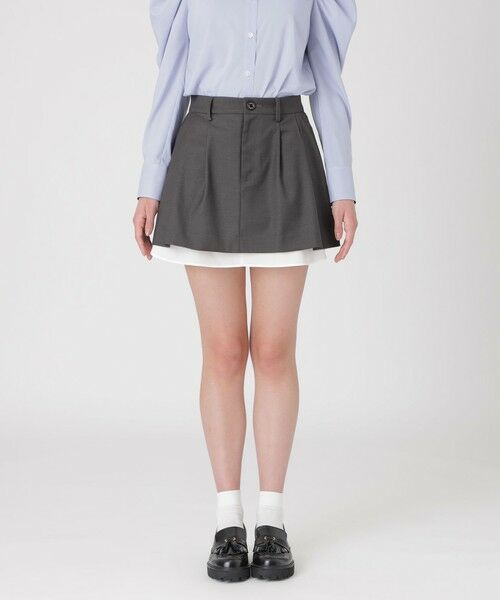 BLUE LABEL / BLACK LABEL CRESTBRIDGE / ブルーレーベル / ブラックレーベル・クレストブリッジ  ミニ・ひざ丈スカート | （チャコールグレー2）