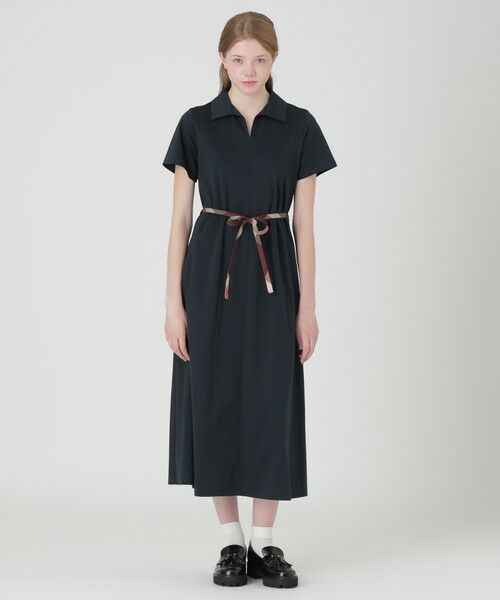 BLUE LABEL / BLACK LABEL CRESTBRIDGE / ブルーレーベル / ブラックレーベル・クレストブリッジ ドレス | 【一部店舗限定】ハイゲージポンチカラーネックドレス(ネイビー3)