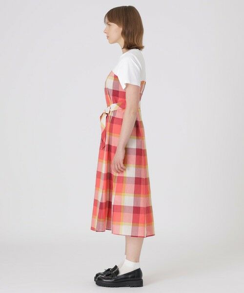 BLUE LABEL / BLACK LABEL CRESTBRIDGE / ブルーレーベル / ブラックレーベル・クレストブリッジ ドレス | 【一部店舗限定】CBチェックコットンリネンドッキングドレス | 詳細1