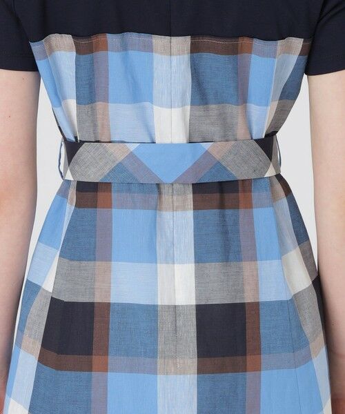 BLUE LABEL / BLACK LABEL CRESTBRIDGE / ブルーレーベル / ブラックレーベル・クレストブリッジ  ドレス | 【一部店舗限定】CBチェックコットンリネンドッキングドレス | 詳細4