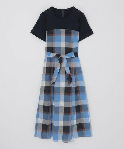 BLUE LABEL / BLACK LABEL CRESTBRIDGE / ブルーレーベル / ブラックレーベル・クレストブリッジ  ドレス | 【一部店舗限定】CBチェックコットンリネンドッキングドレス | 詳細6