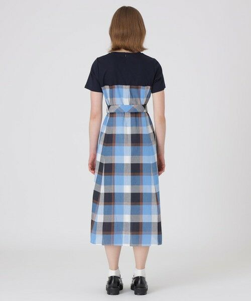 BLUE LABEL / BLACK LABEL CRESTBRIDGE / ブルーレーベル / ブラックレーベル・クレストブリッジ  ドレス | 【一部店舗限定】CBチェックコットンリネンドッキングドレス | 詳細2