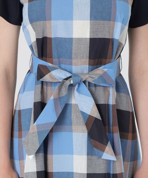 BLUE LABEL / BLACK LABEL CRESTBRIDGE / ブルーレーベル / ブラックレーベル・クレストブリッジ  ドレス | 【一部店舗限定】CBチェックコットンリネンドッキングドレス | 詳細3