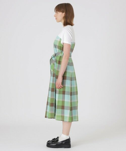 BLUE LABEL / BLACK LABEL CRESTBRIDGE / ブルーレーベル / ブラックレーベル・クレストブリッジ  ドレス | 【一部店舗限定】CBチェックコットンリネンドッキングドレス | 詳細7