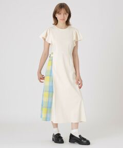 BLUE LABEL / BLACK LABEL CRESTBRIDGE / ブルーレーベル / ブラックレーベル・クレストブリッジ  ドレス | 【一部店舗限定】ハイゲージポンチパーシャルチェックドレス