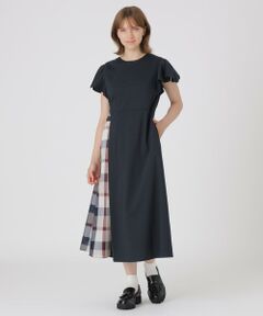 BLUE LABEL / BLACK LABEL CRESTBRIDGE / ブルーレーベル / ブラックレーベル・クレストブリッジ  ドレス | 【一部店舗限定】ハイゲージポンチパーシャルチェックドレス