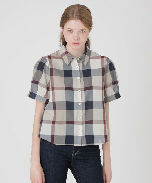 BLUE LABEL / BLACK LABEL CRESTBRIDGE / ブルーレーベル / ブラックレーベル・クレストブリッジ シャツ・ブラウス | 【一部店舗限定】クレストブリッジチェックカラミクロスブラウス(ベージュ3)