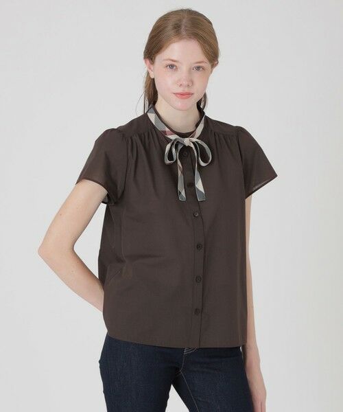 BLUE LABEL / BLACK LABEL CRESTBRIDGE / ブルーレーベル / ブラックレーベル・クレストブリッジ シャツ・ブラウス | 【一部店舗限定】クールドライリボンブラウス(ブラウン1)