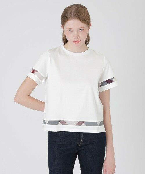 BLUE LABEL / BLACK LABEL CRESTBRIDGE / ブルーレーベル / ブラックレーベル・クレストブリッジ カットソー | 【一部店舗限定】コンパクトスムースTシャツ(オフホワイト1)