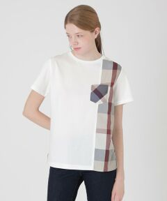 BLUE LABEL / BLACK LABEL CRESTBRIDGE / ブルーレーベル / ブラックレーベル・クレストブリッジ  カットソー | 【一部店舗限定】パーシャルチェックポケットTシャツ