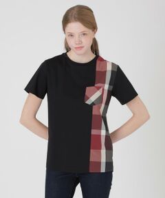 BLUE LABEL / BLACK LABEL CRESTBRIDGE / ブルーレーベル / ブラックレーベル・クレストブリッジ  カットソー | 【一部店舗限定】パーシャルチェックポケットTシャツ