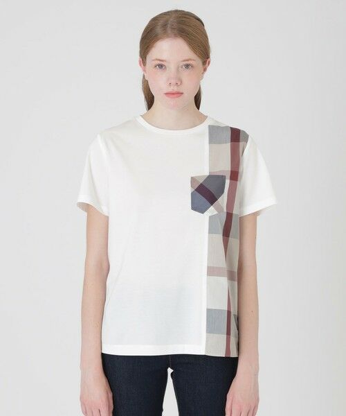 BLUE LABEL / BLACK LABEL CRESTBRIDGE / ブルーレーベル / ブラックレーベル・クレストブリッジ  カットソー | 【一部店舗限定】パーシャルチェックポケットTシャツ | 詳細2