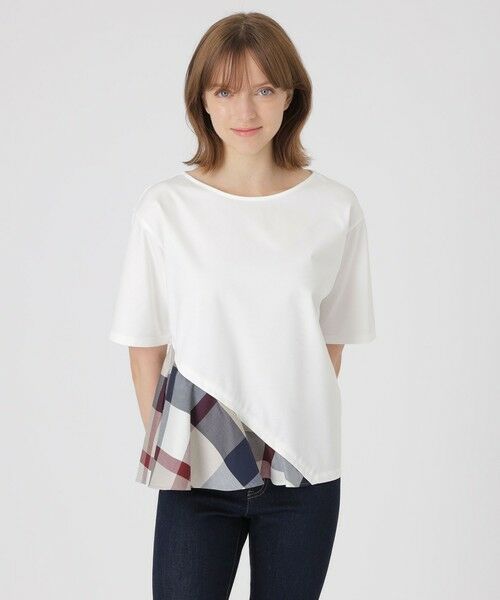 BLUE LABEL / BLACK LABEL CRESTBRIDGE / ブルーレーベル / ブラックレーベル・クレストブリッジ  カットソー | 【一部店舗限定】アシンメトリーカットソー（ホワイト）