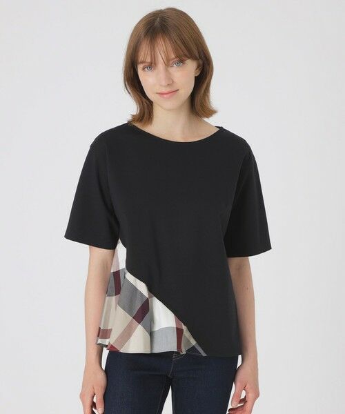 BLUE LABEL / BLACK LABEL CRESTBRIDGE / ブルーレーベル / ブラックレーベル・クレストブリッジ  カットソー | 【一部店舗限定】アシンメトリーカットソー（ブラック）