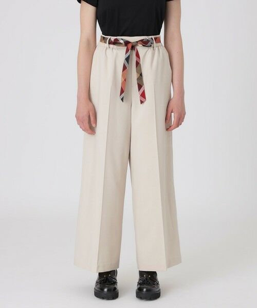 BLUE LABEL / BLACK LABEL CRESTBRIDGE / ブルーレーベル / ブラックレーベル・クレストブリッジ  その他パンツ | 【一部店舗限定】ハイカウントナノストレッチワイドパンツ（ベージュ1）