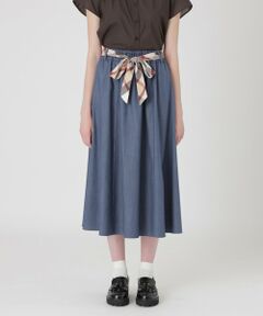 BLUE LABEL / BLACK LABEL CRESTBRIDGE / ブルーレーベル / ブラックレーベル・クレストブリッジ  ミニ・ひざ丈スカート | 【一部店舗限定】スラブシャンブレースカート