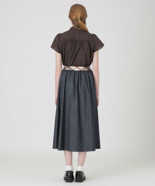 BLUE LABEL / BLACK LABEL CRESTBRIDGE / ブルーレーベル / ブラックレーベル・クレストブリッジ  ミニ・ひざ丈スカート | 【一部店舗限定】スラブシャンブレースカート | 詳細3