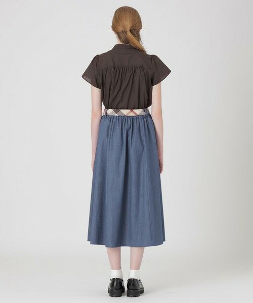 BLUE LABEL / BLACK LABEL CRESTBRIDGE / ブルーレーベル / ブラックレーベル・クレストブリッジ  ミニ・ひざ丈スカート | 【一部店舗限定】スラブシャンブレースカート | 詳細10
