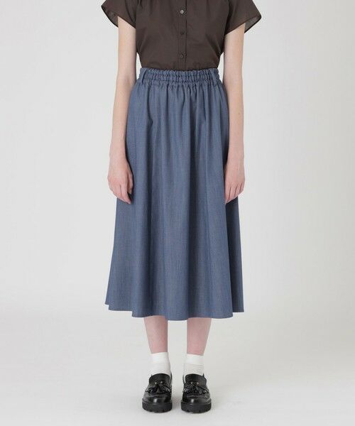 BLUE LABEL / BLACK LABEL CRESTBRIDGE / ブルーレーベル / ブラックレーベル・クレストブリッジ  ミニ・ひざ丈スカート | 【一部店舗限定】スラブシャンブレースカート | 詳細13