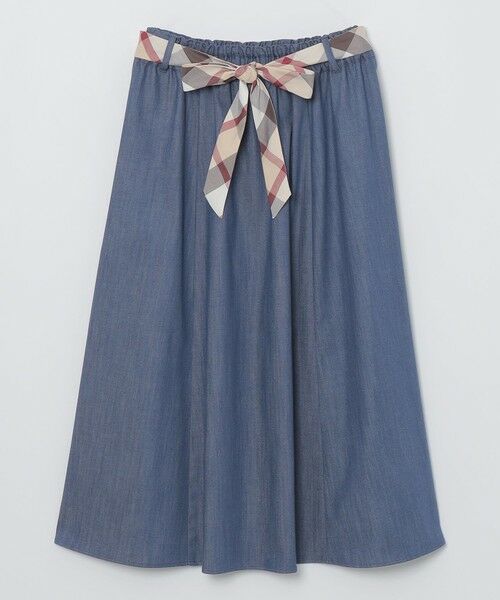 BLUE LABEL / BLACK LABEL CRESTBRIDGE / ブルーレーベル / ブラックレーベル・クレストブリッジ  ミニ・ひざ丈スカート | 【一部店舗限定】スラブシャンブレースカート | 詳細14