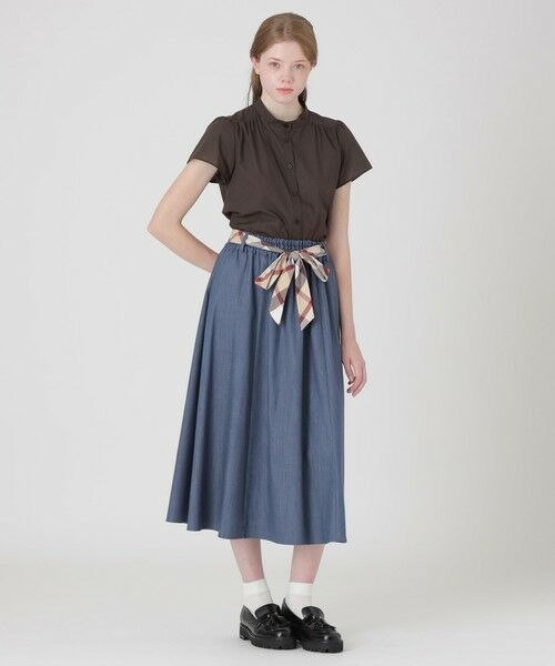 BLUE LABEL / BLACK LABEL CRESTBRIDGE / ブルーレーベル / ブラックレーベル・クレストブリッジ  ミニ・ひざ丈スカート | 【一部店舗限定】スラブシャンブレースカート | 詳細8