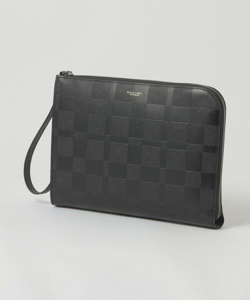 BLUE LABEL / BLACK LABEL CRESTBRIDGE / ブルーレーベル / ブラックレーベル・クレストブリッジ  ショルダーバッグ | エンボスチェックスクエアクラッチバッグ（ブラック）