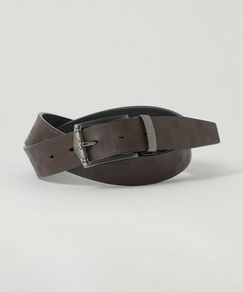 BLUE LABEL / BLACK LABEL CRESTBRIDGE / ブルーレーベル / ブラックレーベル・クレストブリッジ  ベルト・サスペンダー | チェックバックルエンボスクレストブリッジチェックリバーシブルベルト（ブラウン9）