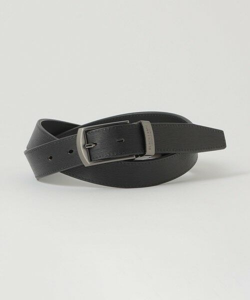 BLUE LABEL / BLACK LABEL CRESTBRIDGE / ブルーレーベル / ブラックレーベル・クレストブリッジ  ベルト・サスペンダー | ウォーターフォールエンボスブラックスリムリバーシブルベルト（ブラック）