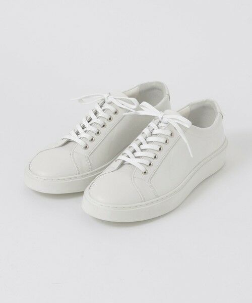 BLUE LABEL / BLACK LABEL CRESTBRIDGE / ブルーレーベル / ブラックレーベル・クレストブリッジ スニーカー | エンボスクレストブリッジチェックレザースニーカー(オフホワイト1)