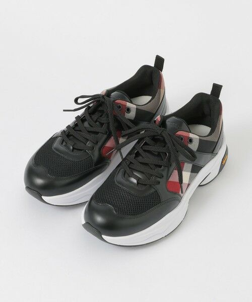 BLUE LABEL / BLACK LABEL CRESTBRIDGE / ブルーレーベル / ブラックレーベル・クレストブリッジ  スニーカー | 【BLACK.lab】レッドクレストブリッジチェックコンビビブラムスニーカー（レッド3）