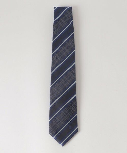 BLUE LABEL / BLACK LABEL CRESTBRIDGE / ブルーレーベル / ブラックレーベル・クレストブリッジ  ネクタイ | グレンチェックコンビレジメンタルタイ（ネイビー1）