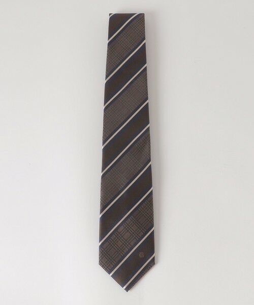 BLUE LABEL / BLACK LABEL CRESTBRIDGE / ブルーレーベル / ブラックレーベル・クレストブリッジ  ネクタイ | グレンチェックコンビレジメンタルタイ（ブラウン7）