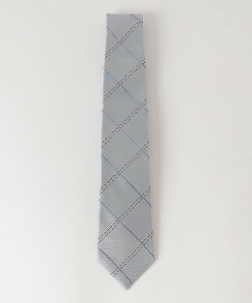 BLUE LABEL / BLACK LABEL CRESTBRIDGE / ブルーレーベル / ブラックレーベル・クレストブリッジ  ネクタイ | カラーストライプラインサテンチェックタイ（オフホワイト2）