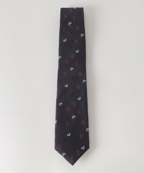BLUE LABEL / BLACK LABEL CRESTBRIDGE / ブルーレーベル / ブラックレーベル・クレストブリッジ  ネクタイ | ランダムロゴコーギーモチーフタイ（ネイビー1）