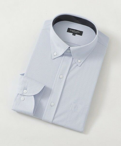 BLUE LABEL / BLACK LABEL CRESTBRIDGE / ブルーレーベル / ブラックレーベル・クレストブリッジ シャツ・ブラウス | ジャージーヘリンボーンボタンダウンシャツ(ブルー2)