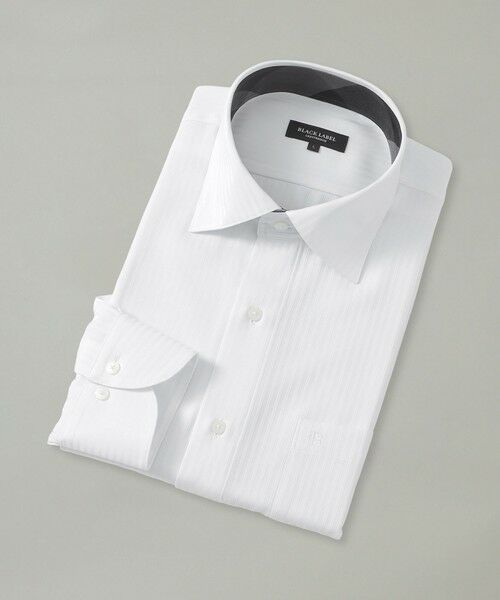 BLUE LABEL / BLACK LABEL CRESTBRIDGE / ブルーレーベル / ブラックレーベル・クレストブリッジ シャツ・ブラウス | ハイストレッチシャドーストライプセミワイド(ホワイト)