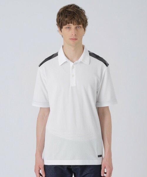 BLUE LABEL / BLACK LABEL CRESTBRIDGE / ブルーレーベル / ブラックレーベル・クレストブリッジ  カットソー | 【一部店舗限定】ショルダーチェックサッカーポロシャツ（オフホワイト1）