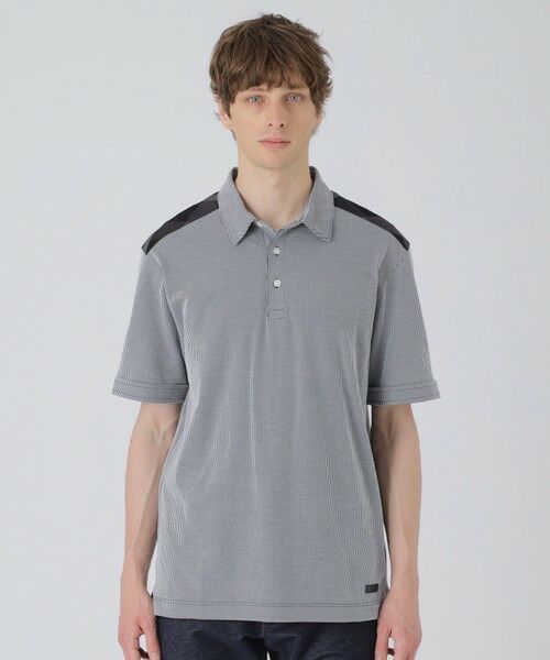 BLUE LABEL / BLACK LABEL CRESTBRIDGE / ブルーレーベル / ブラックレーベル・クレストブリッジ  カットソー | 【一部店舗限定】ショルダーチェックサッカーポロシャツ（ブルー4）