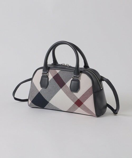 BLUE LABEL / BLACK LABEL CRESTBRIDGE / ブルーレーベル / ブラックレーベル・クレストブリッジ  ショルダーバッグ | クレストブリッジチェックキャンバスミニボストン（パープル6）