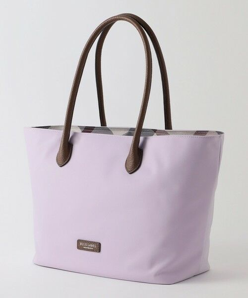 BLUE LABEL / BLACK LABEL CRESTBRIDGE / ブルーレーベル / ブラックレーベル・クレストブリッジ  ショルダーバッグ | パーシャルクレストブリッジチェックナイロントート（ラベンダー）