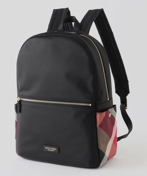 BLUE LABEL / BLACK LABEL CRESTBRIDGE / ブルーレーベル / ブラックレーベル・クレストブリッジ  ショルダーバッグ | パーシャルクレストブリッジチェックナイロンバックパック（ブラック）