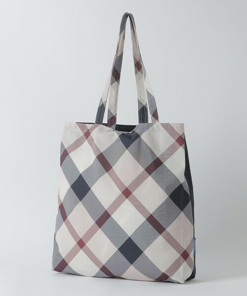 BLUE LABEL / BLACK LABEL CRESTBRIDGE / ブルーレーベル / ブラックレーベル・クレストブリッジ  ショルダーバッグ | パーシャルクレストブリッジチェックエコバッグ（ネイビー3）