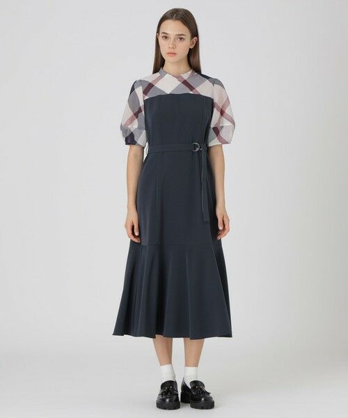 BLUE LABEL / BLACK LABEL CRESTBRIDGE / ブルーレーベル / ブラックレーベル・クレストブリッジ  ドレス | ストレッチツイルビスチェドレス（ネイビー3）