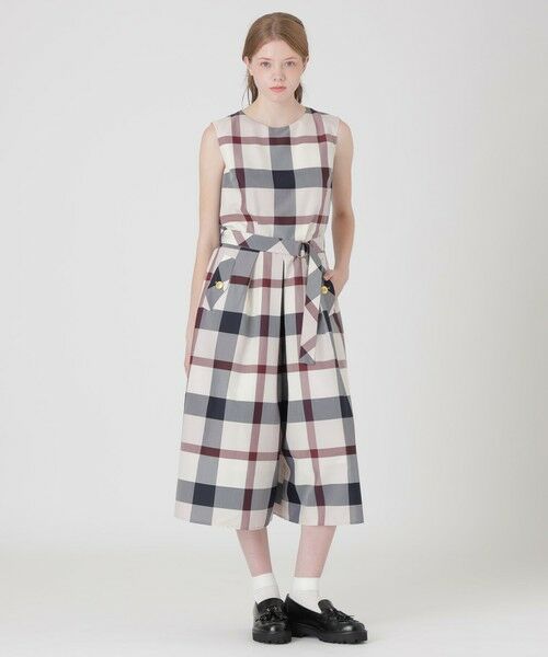 BLUE LABEL / BLACK LABEL CRESTBRIDGE / ブルーレーベル / ブラックレーベル・クレストブリッジ ドレス | 【原宿限定】クレストブリッジチェックオールインワン(パープル6)